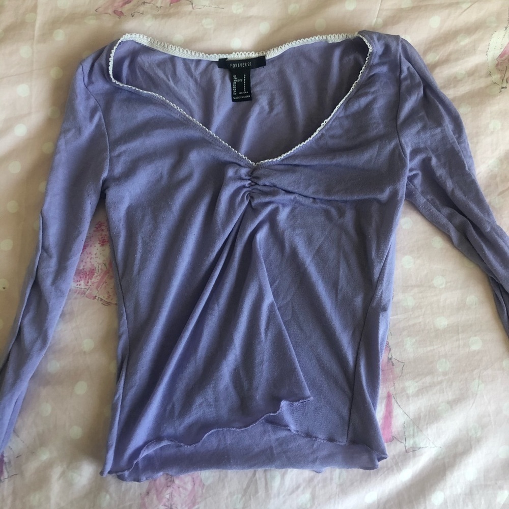 Forever 21 Fitted Lavender V-Neck